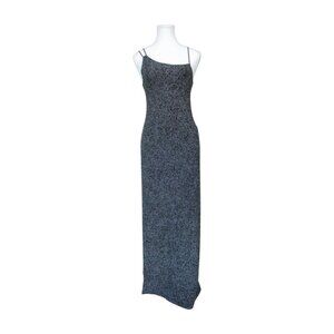 Shimmery 90s Style Black Evening Dress